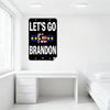 FJB PM Brandon Let's Go Metal Tin Sign Political Message Distressed Red White Blue Yellow Decorative Vintage Style for Home Bar