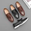 Men's Versatile Leather Tassel Loafers: Slip-On Business Casual Moccasins for Driving, Trendy Large Size Shoes