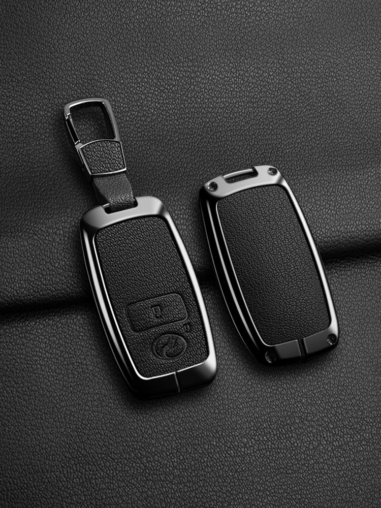 Car Key Fob Zinc Alloy Leather Car Key Case Cover Shell For Toyota Perodua Malaysia Car key Protector fob Accessories
