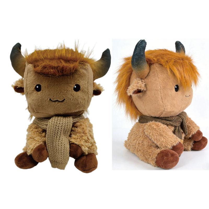 1 Stuk 23cm Kawaii Schotse Hooglander Pluche Speelgoed Gevuld Zacht Dier Pop Mooie Koe Met Sjaal Voor Kinderen Verjaardag Kerstcadeaus