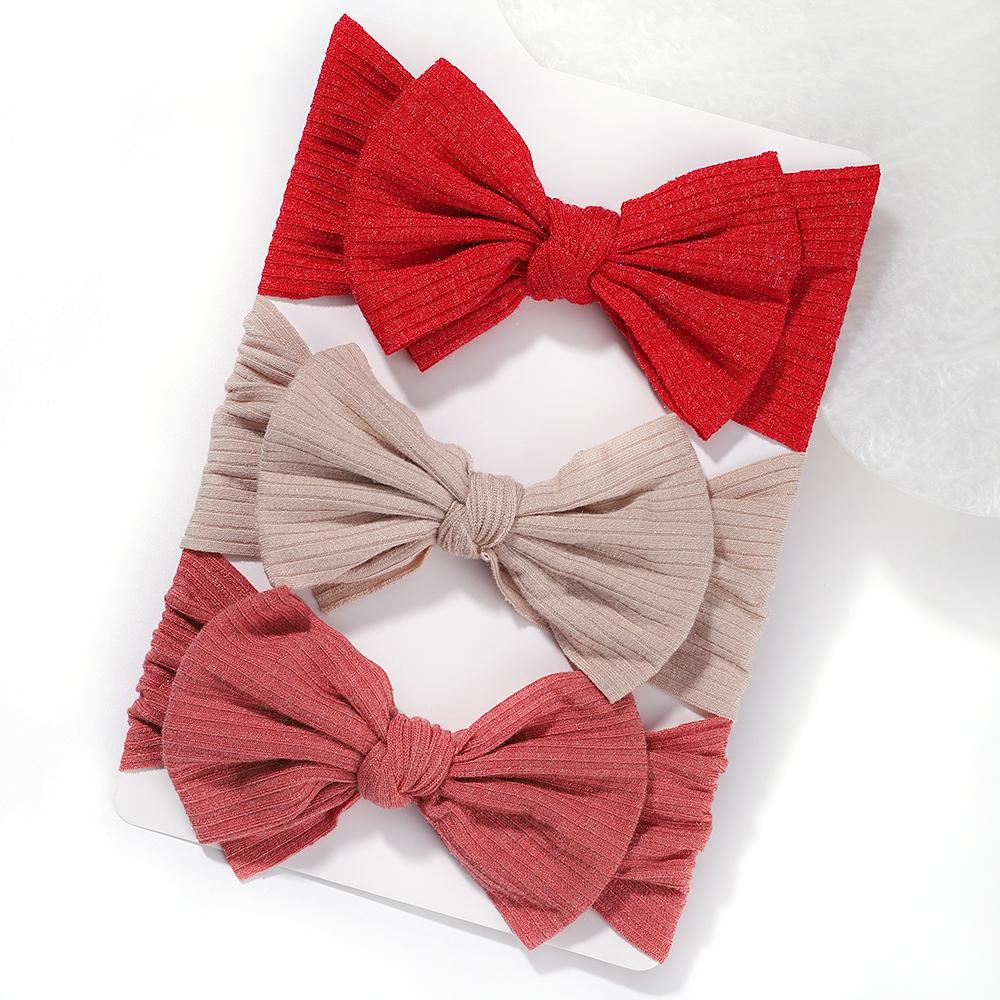 3 Pièces/Ensemble Lindo Bandeau Uni pour Bébés Filles Doux Élastique Bandeau Turban Bandeau pour Cheveux Chapeau Accessoires pour Cheveux pour Bébés et Enfants