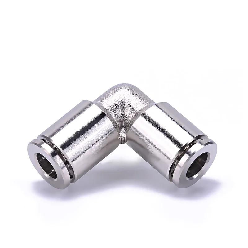 4 6 8 10 12 14 16mm PU Winkelstück Kreuzstück Y-Stück Vernickelt Messing Steckverbindung Schnellverbinder Entriegelung Pneumatikverschraubungen Luftfitting