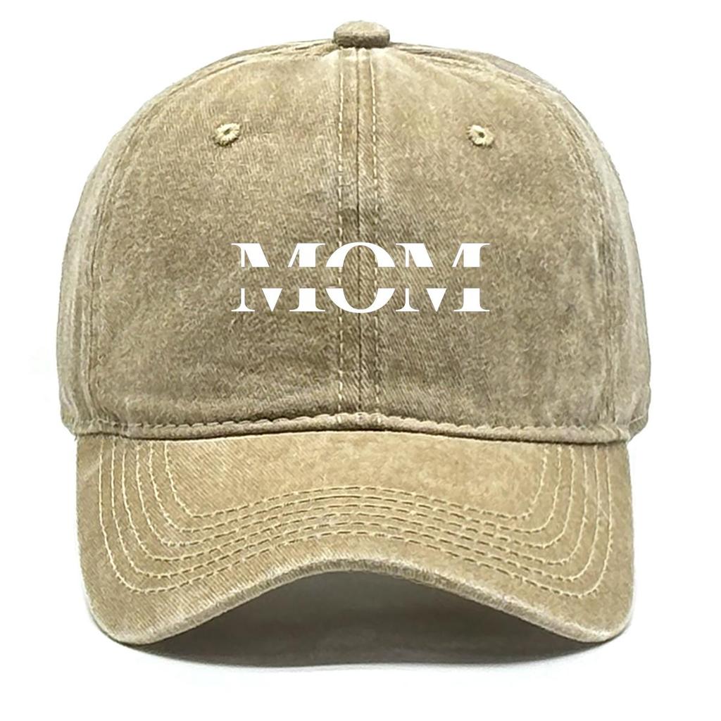 MOM" Print Snapback Baseball Cap, Mother's Day Woman's Cap Simple Sun Visor All-season Stylish Adjustable Sun Hat
