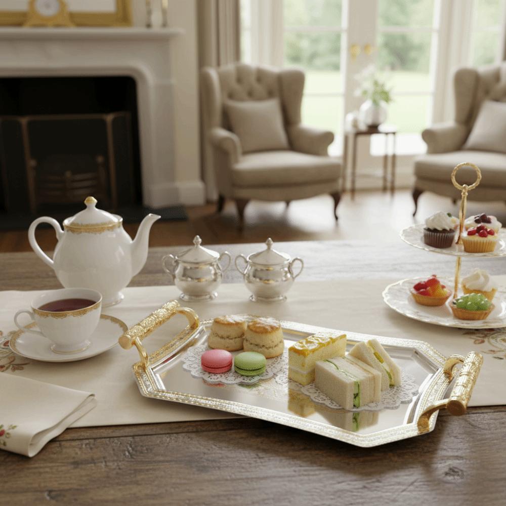 European Style Stainless Steel Storage Tray Vintage Candy Dessert Plates Serving Tray  Party