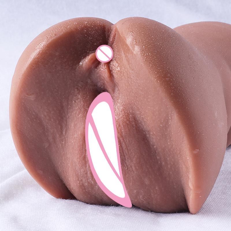 2 in 1 Pocket Pussy Realistic Vagina Male Masturbators Soft Silicone Blowjob Deep Throat Sextoys Sex Toys for Men Mouth 3D Anus