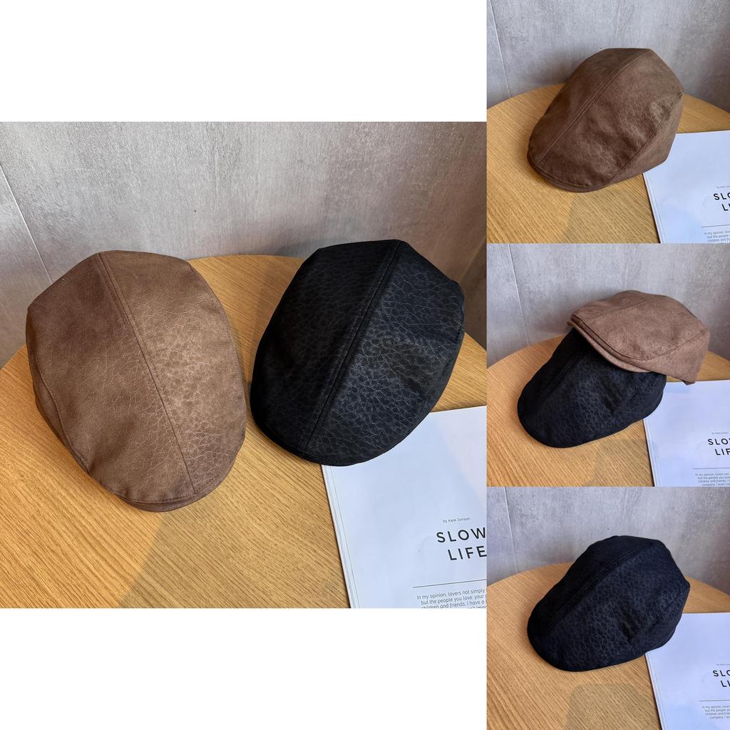 Womens Retro Suede Beret With Short Brim For Autumn And Winter Casual Looks