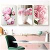Canvas Painting Elegant Peony Flower Phrase Poster And Print Wall Art Picture For Living Room Home Decoration Nordic Decor