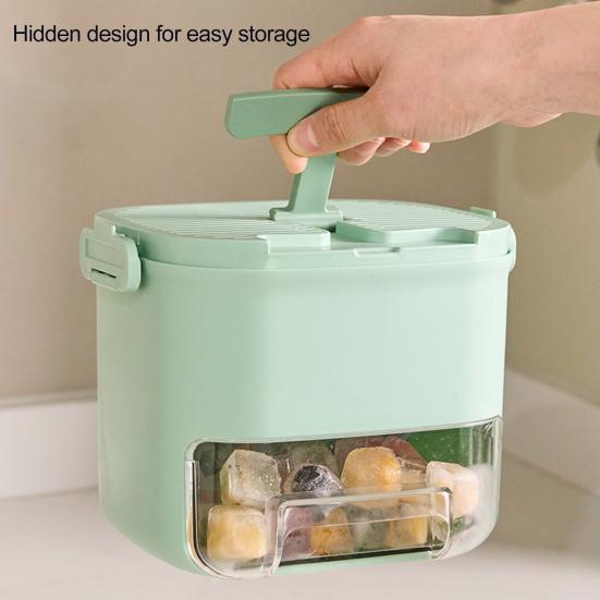 Ice Tray with Lid & Bin Press To Release 52 Cavity Ice Cube Mold for Freezer BPA-Free Stackable Ice Cube Maker for Drinks Whiskey Coffee Cocktail