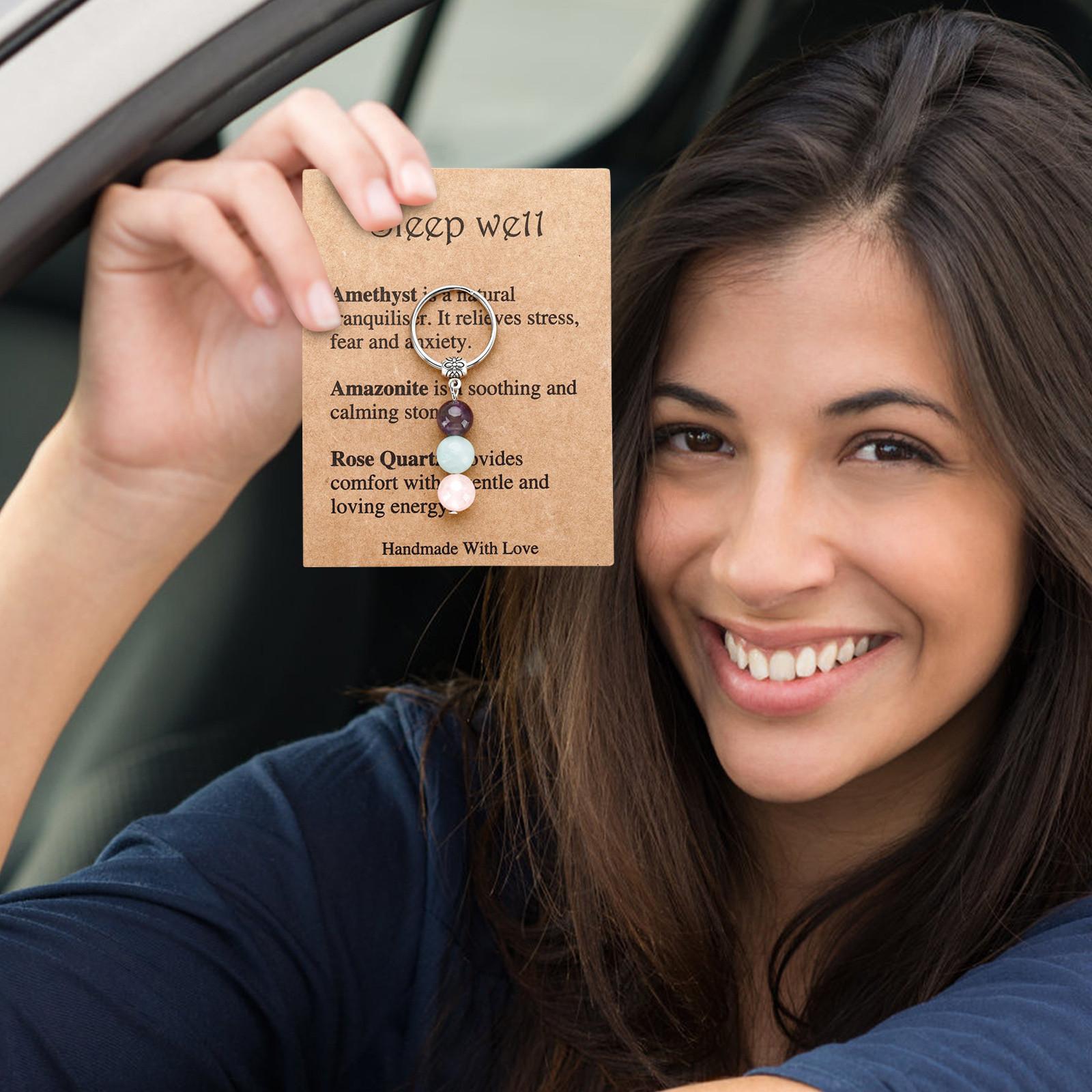 

Популярный брелок с каменными бусинами, сувенирный подарочный брелок One Size