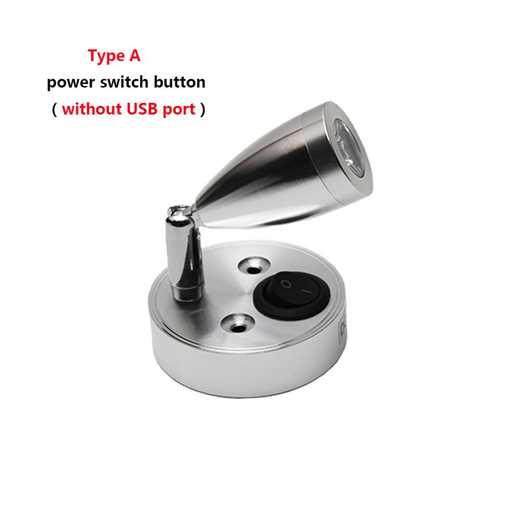 DC12V 24V RV Boat LED Reading Light Flexible Wall Lamp for Bedroom Interior Motorhome with USB Charger Port