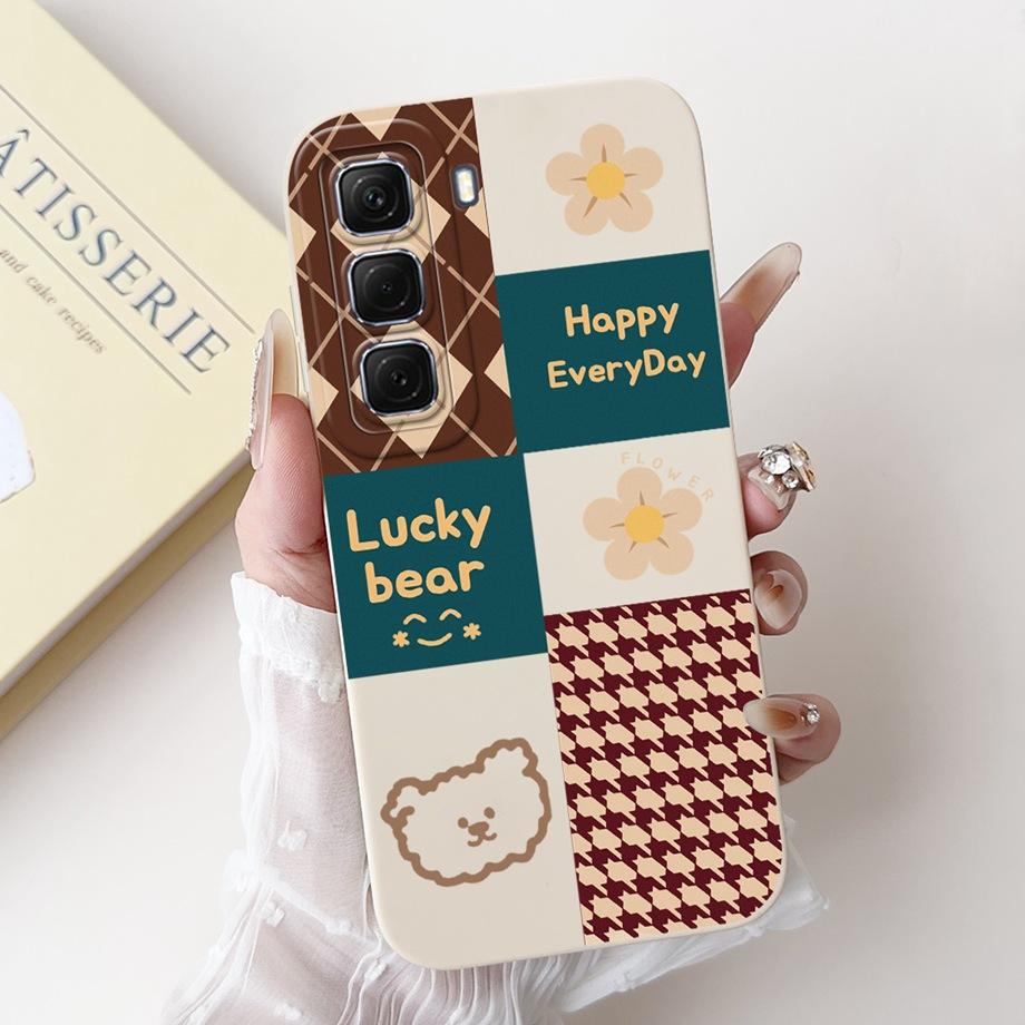 For Infinix Hot 50 50i 4G X6882 X6531 Case Liquid Silicone Soft TPU Back Cover Hot50 Hot50i Phone Funda Gothic Black Night Shell