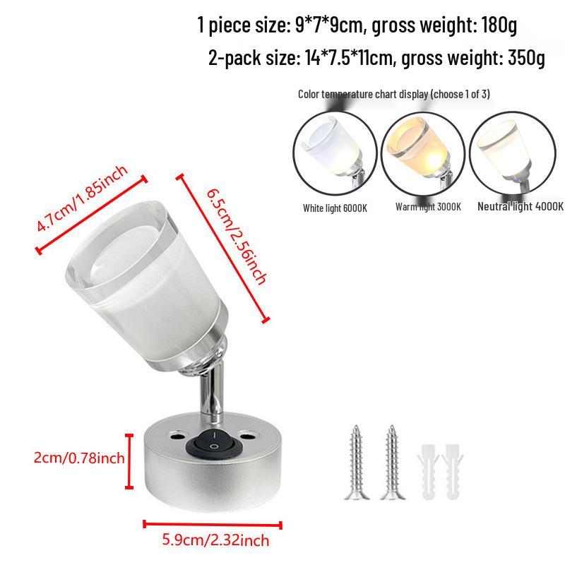 12V-24V RV/Boat Reading & Bedside Spotlight, Low Voltage LED Light for Cars, Boats, & Yachts