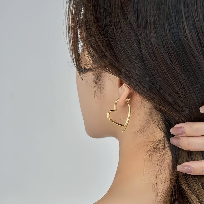 Love Heart Earrings, Elegant Earring Set, Unique Style Ear Studs, Cool Style Earring Set