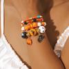 Multi-layer Spider Web Halloween Bracelet Ghost Blue Eye Pumpkin Pendant Bracelet Bat Spider Stackable Bracelet Jewelry Gifts