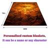 The Eye of The Demon Flannel Thin Blanket Soft Warm Blanket for Bedroom Living Room Bed Travel Camping Picnic Gift Customizable