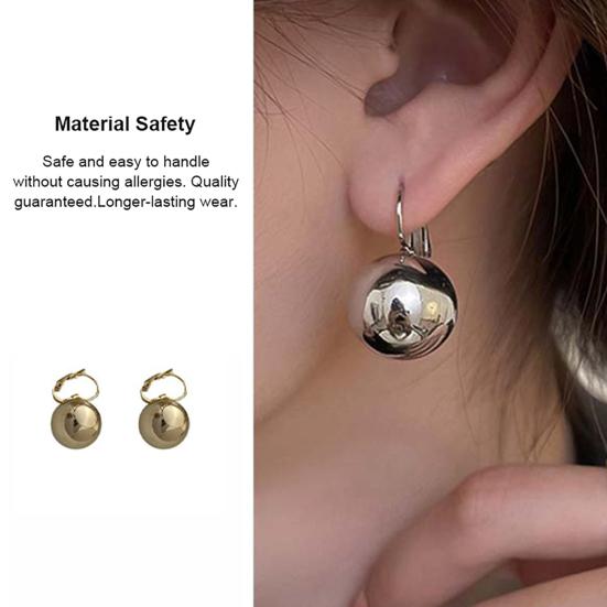 1 Pair Ball Dangle Earrings for Women, Metal Round Ball Drop Earrings, Sliver Gold Plated Jewelry Gifts