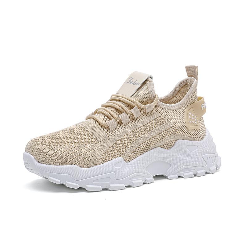 Women's Red Mesh Shoes Breathable Mesh Sneakers for Women Knitted Shoes Women White Platform Tennis Shoes Thick Sole Casual Shoe