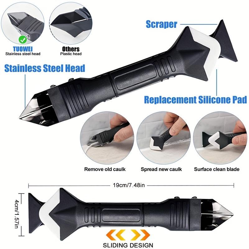 7-in-1 Silicone Scraper & Sealant Tool Set - Caulking Finisher, Grout Smoother, and Kit for Kitchen, Bathroom, Living Room