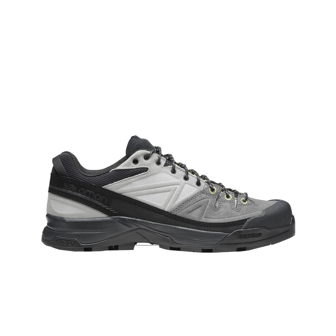 Salomon X-ALP Leather Black Castlerock Unisex Sneakers Grey Dark-Citron L47805800 37⅓