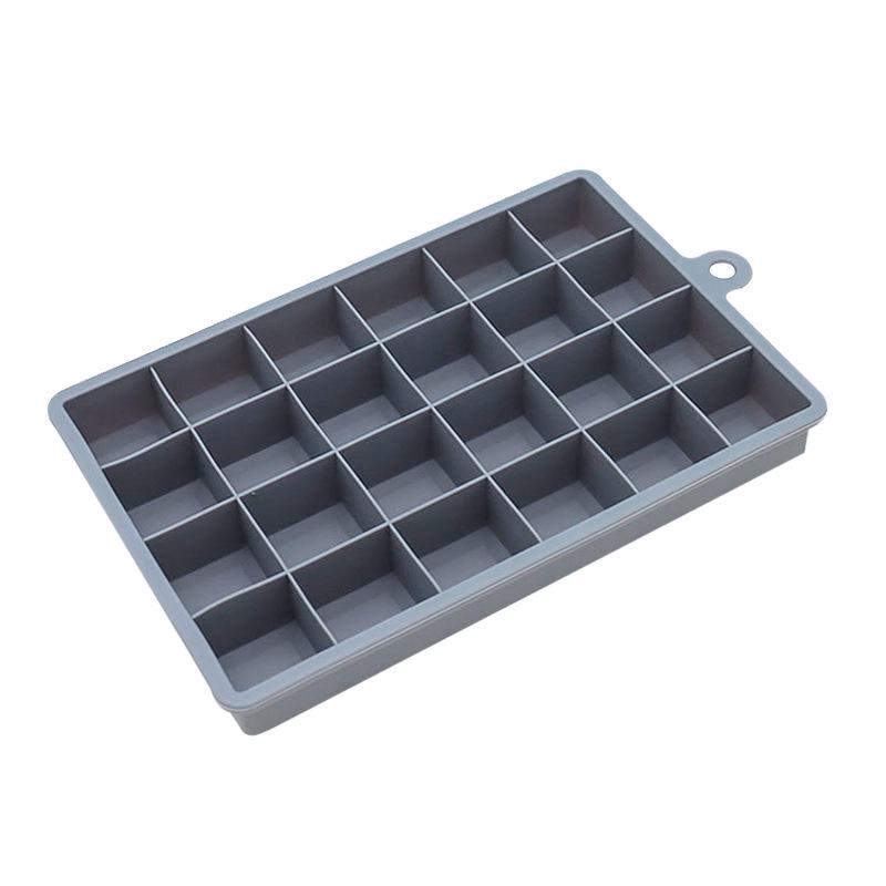 24-Compartment Food-Grade Silicone Ice Cube Tray with Lid - Easy Release Square Ice Mold