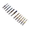 12Pcs Combined Tap Drill Bit Set HSS Metric Blue Plating Imperial Ti Plated 14in Hex Shank