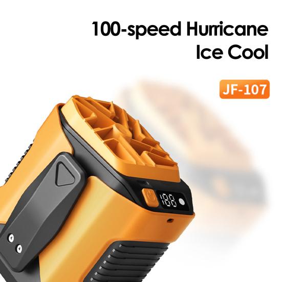 Rechargeable Waist Fan with LED Flashlight Portable Waist Clip Fan with Hanging Rope 100 Gear High Air Volume Cooling Fan for Outdoor Camping Jobsite