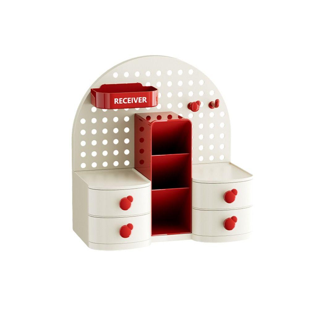 Caixa de Armazenamento de Papelaria de Mesa de Grande Capacidade Estilo Gaveta Porta-Canetas para Estudantes para Casa