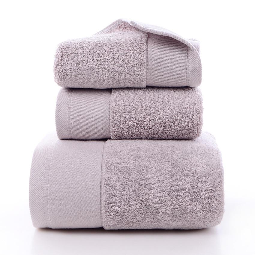 100% Cotton Face Towel Thick Jacquard Solid Color Quick-Dry Bath Towels Set Home Bathroom Hotel Adults Toalla Toalha De Banho