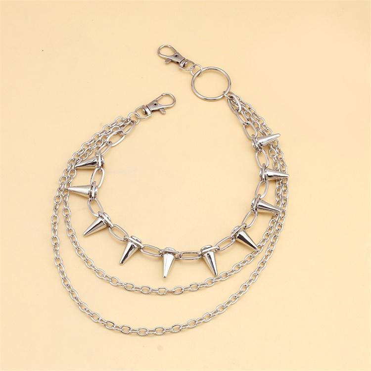 Punk Rock Metal Pants Waist Chain Men Women Key Chain Big Ring Wallet Keychain Jeans Unisex Hip-hop Jewelry Gift