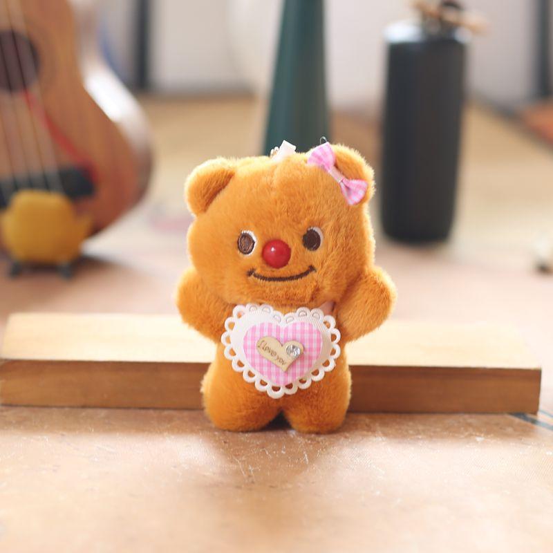 Cute Butter Bear Pendant Plush Toy Doll Cartoon Schoolbag Hanging Decoration Keychain Rag Doll Doll
