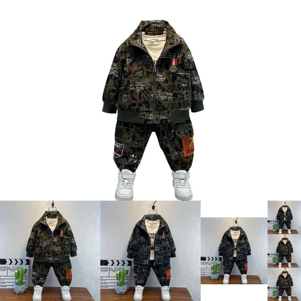 Trendiges Camouflage-Zweiteiler-Set für Jungen – Stilvolles, lässiges Herbstoutfit für Kinder von 3 bis 8 Jahren