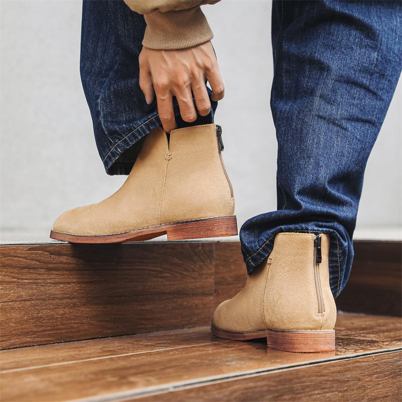 Genuine leather men's boots Classic British Fashion Styles Daily Outdoor Streets Quality adult business office shoes Warm