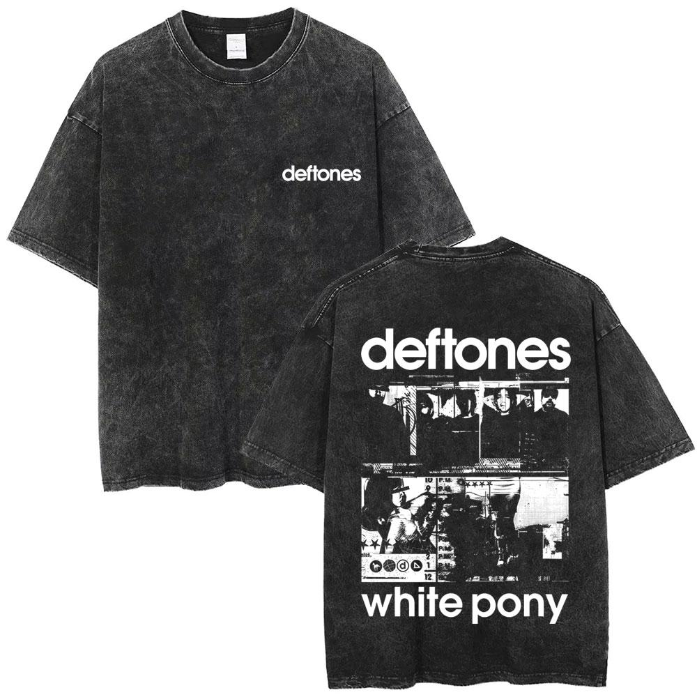 Tvättat Vintage Rockband Deftones Privat Musik Ormgrafik T-shirt Street Y2k Hip Hop Herr Mode Överdimensionerade T-shirts Unisex Streetwear