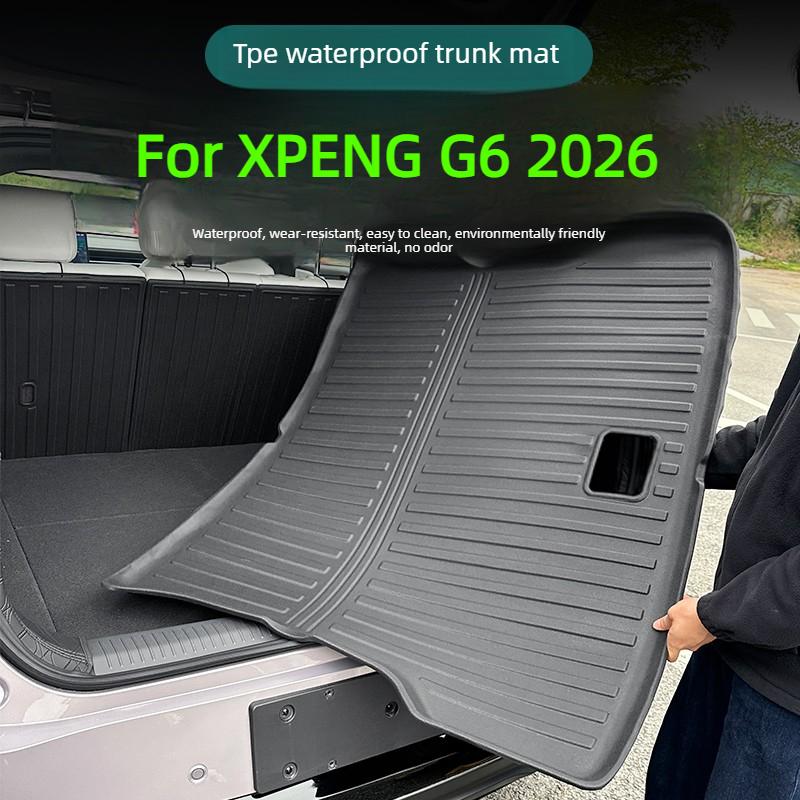 For XPENG G6 2026 Trunk Liner TPE Waterproof Luggage Storage Mat Anti-Slip Rear Seat Backrest Protective Pad Modify Accessories