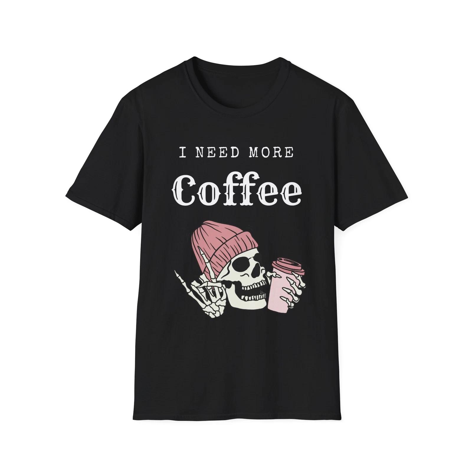 Coffee Lover T shirt, Funny Skull Tee, Coffee Addict gift, Unique Coffee Shirt S