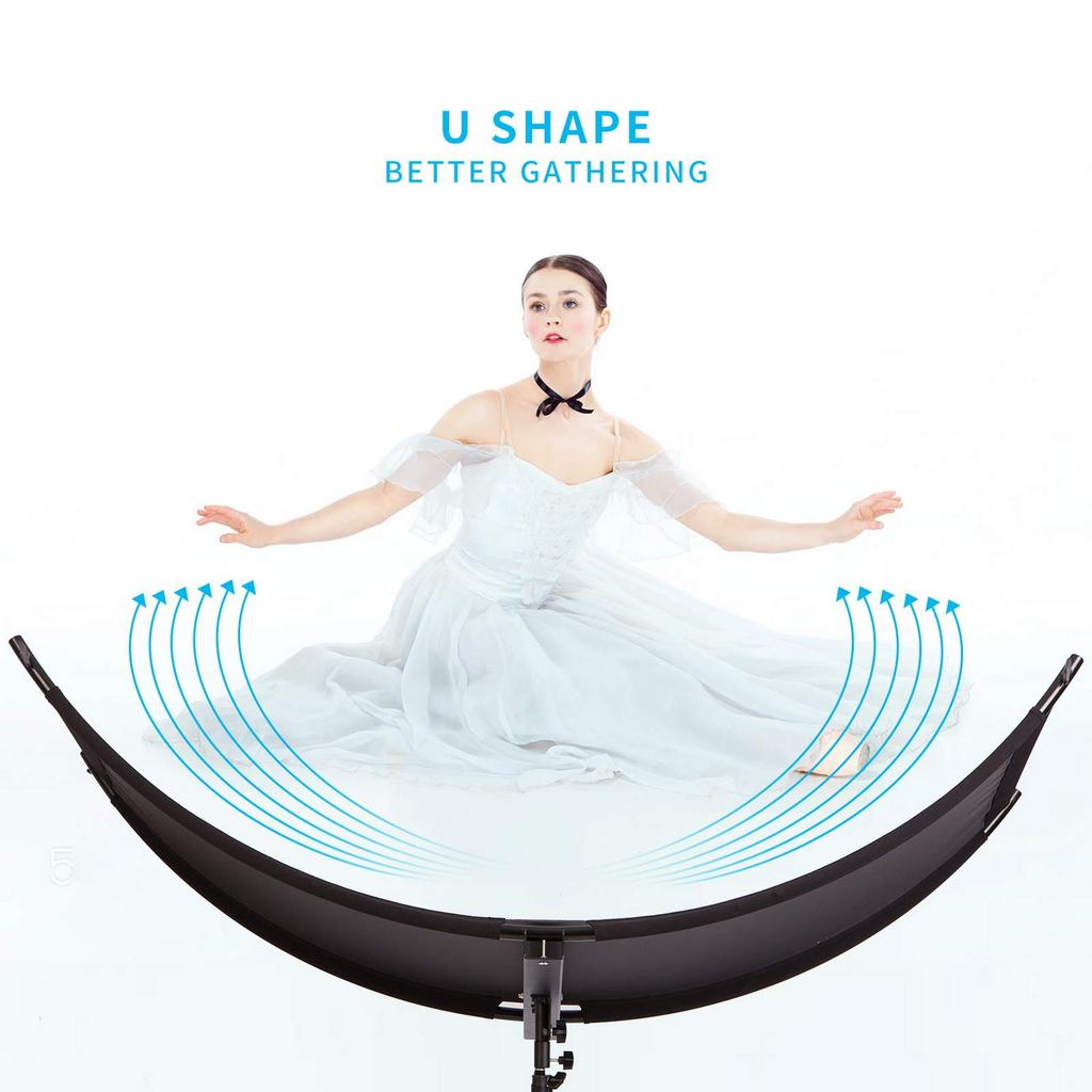 Selens Photography Reflector Reflector 60x180cm Reflector Arc Shape Compatible with 4 Colors Arc Shape Foldable Carry Bag Included Compact Portrait