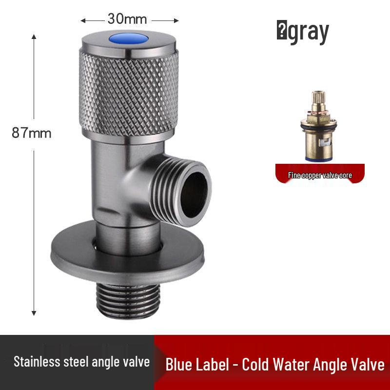Gun Grey Stainless Steel Three-Way Toilet Water Heater Valve