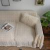 Terylene Beige Crochet Retro French Hollowed-out Lace Sofa Set Picnic Blanket Throw Blanket Three-seater Sofa Cushion Dust Proof