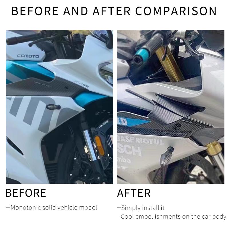 2X Universal Motorcycle Winglet Aerodynamic Spoiler Wing with Adhesive For Yamaha Suzuki Kawasaki Motorcycle Decoration Sticker
