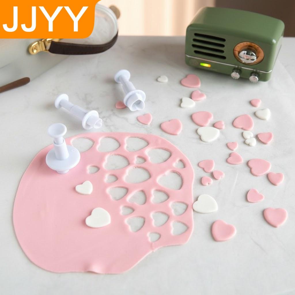 3Pcs Clay Mould Flip Candy DIY Oval Rhombus Love Heart Spring Press Mould Cake Pasta Buns Baking Tool