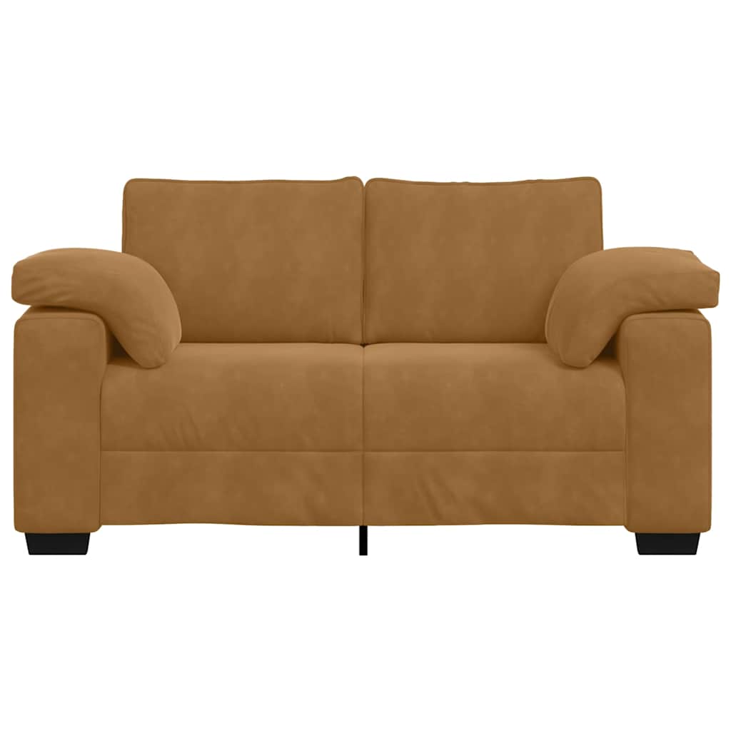 Two Seater Sofa Brown 160 x 77 x 82 cm Velvet