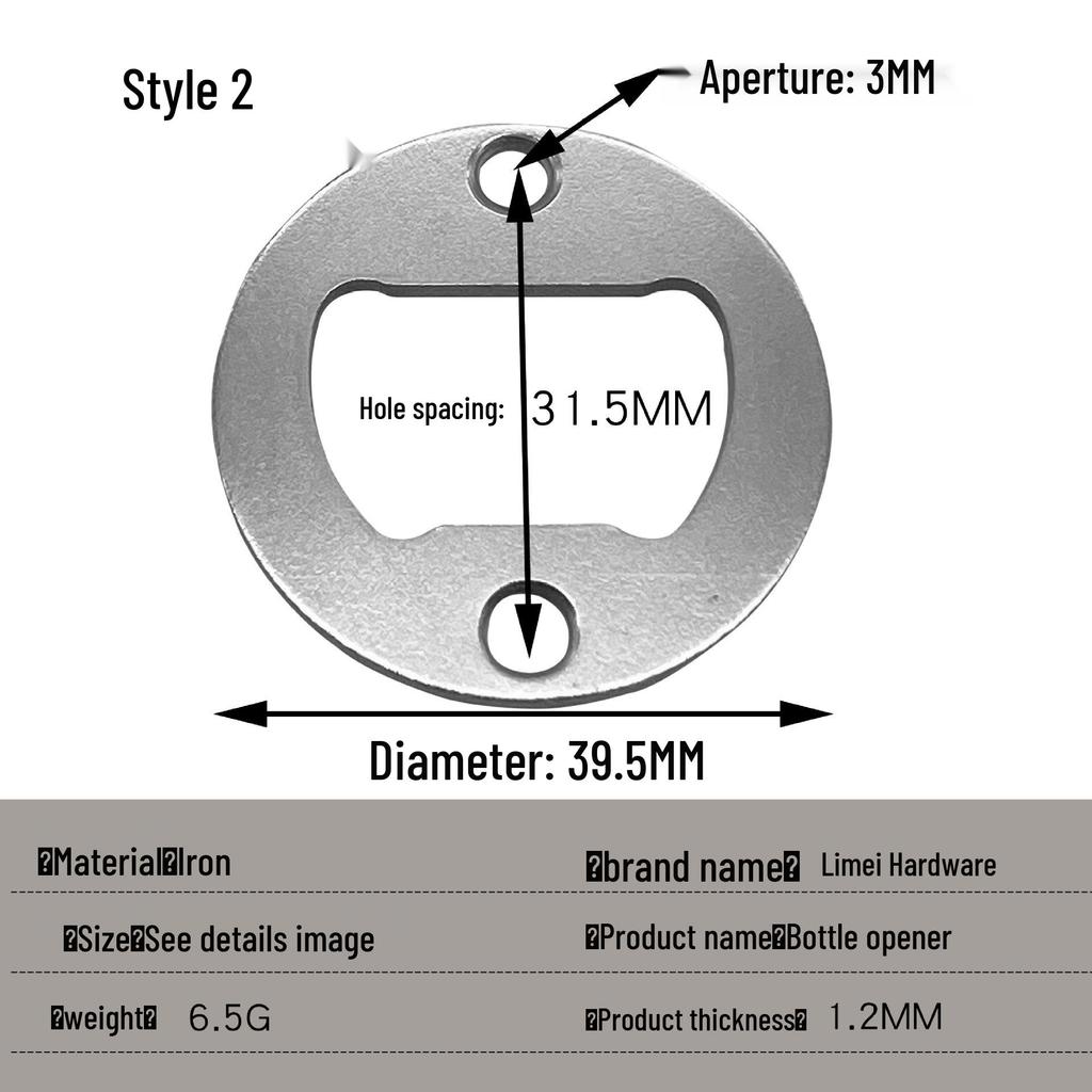 Wall-Mounted Iron Bottle Opener with Round Magnet Accessory