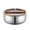 Stainless Steel Divided Dried Fruit Plate with Wooden Lid
