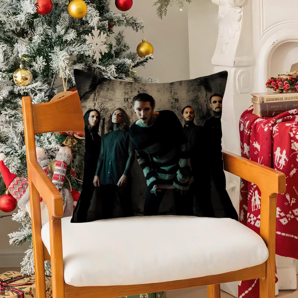 Music Band M-Motionless In White Pillow Case Silky Elegant Comfort Sofa Bed Invisible Zipper