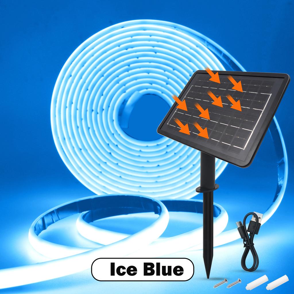 DC24V Solar COB Neon Strip IP68 Waterproof 320Leds/M Red/Yellow/Blue/White Flexible Ribbon Rope Light Dimmable Linear Lighting
