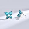 Korean Crystal Angel Tear Stud Earrings - Colorful Teardrop Diamonds with Unique Niche Style for Women