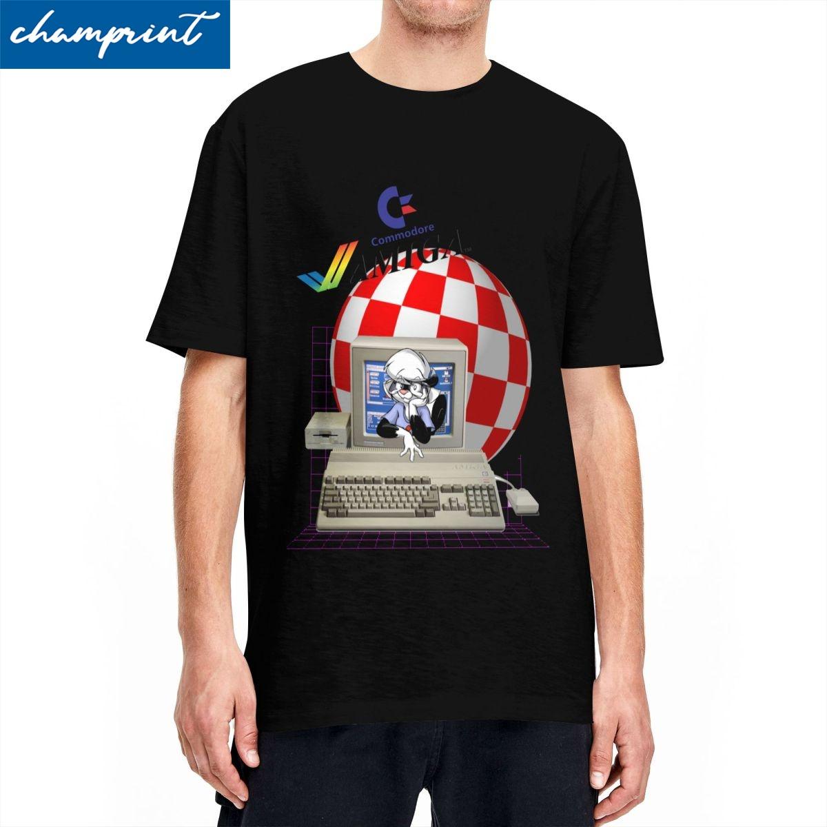 

C64 Amiga T Shirt Men Women Cotton T-Shirt Round Neck Commodore 64 Retro Computer Geek Nerd Tees Short Sleeve Clothes Big Siz... S