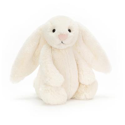 Jellycat Bashful Bunny M Plush Toy Sitting Height Cream Rabbit, 20cm,