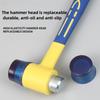 Double-Headed Detachable Insulated Installation Hammer 11mm-11mm Rubber Mallet with Rubber Handle for Installation