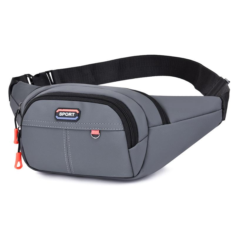 2025 new leather film waterproof fanny pack men's simple large-capacity cash register change messenger bag retro sports breast bag